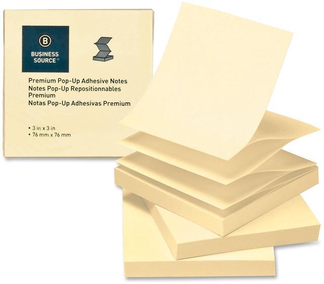 Alt view image 3 of 4 - Business Source Pop-up Adhesive Note Pads 3"x3" 100 Sh 24/PK Yellow 36617