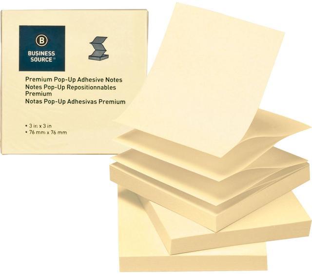 Alt view image 2 of 4 - Business Source Pop-up Adhesive Note Pads 3"x3" 100 Sh 24/PK Yellow 36617