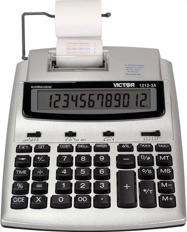 Alt view image 11 of 13 - Victor 1212-3A Antimicrobial Printing Calculator Blue/Red Print 2.7 Lines/Sec 12123A