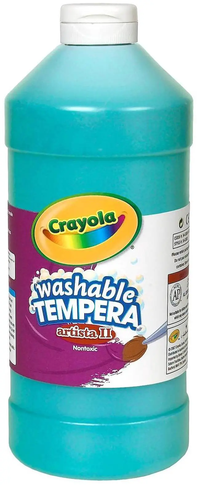 Alt view image 2 of 5 - Washable Tempera Paint, 32oz, Turquoise CYO543132048