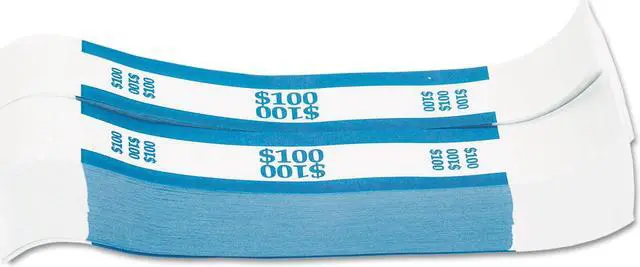Main image of Coin-Tainer Currency Straps Blue $100 in Dollar Bills 1000 Bands/Pack 400100
