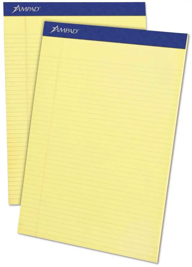 Alt view image 6 of 8 - Ampad 20215 Mead Legal Ruled Pad, 8 1/2 X 11, Canary, 50 Sheets, 4 Pads/Pack