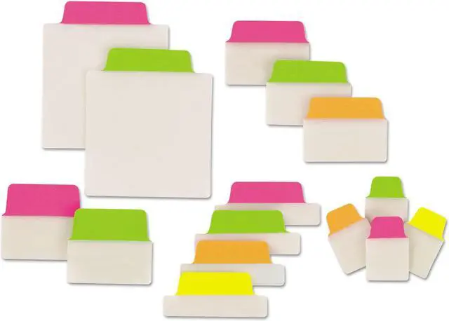 Alt view image 4 of 11 - Avery Ultra Tabs Repositionable Tabs 2 x 1 1/2 Neon: Green Orange Pink 24/Pack