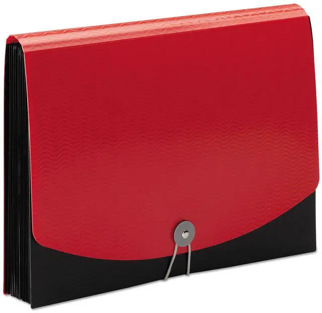 Alt view image 8 of 16 - Smead Poly Frequency Expanding File 12 Pockets Black/Red Flap 70866