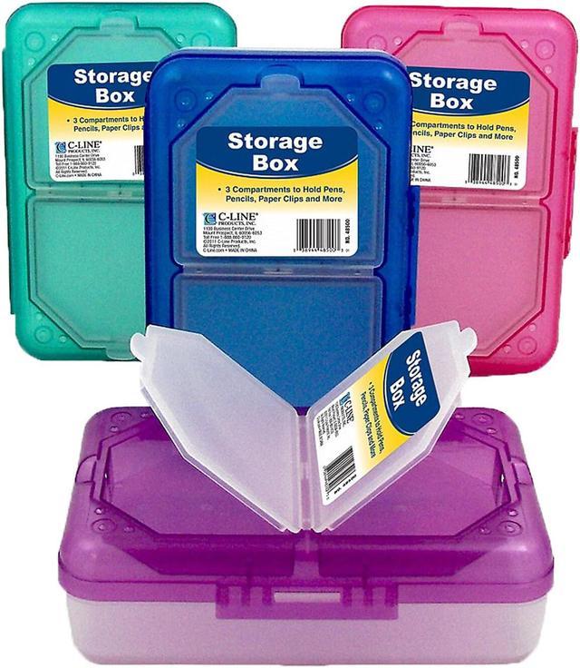C-Line Poly 3-Compartment Storage Box with Snap Lid, 1 Storage Box