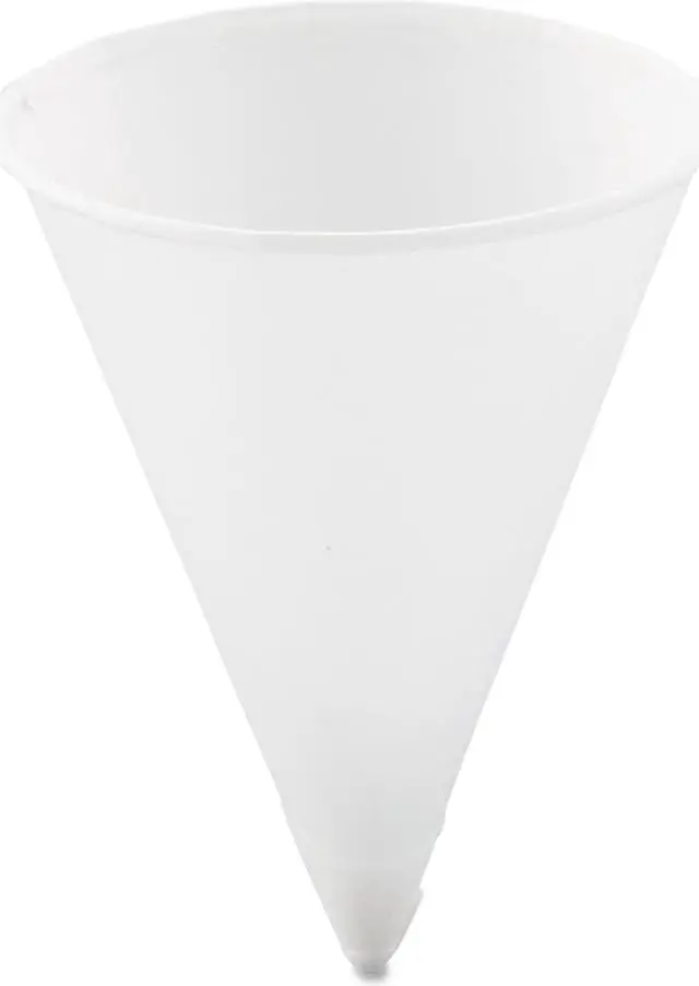Alt view image 6 of 8 - Cone Water Cups, Paper 4oz, Rolled Rim, White, 200/Pack