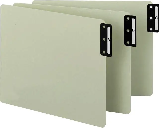 Alt view image 4 of 11 - Smead End Tab Guide Vertical A-Z/ST Letter Gray/Green 61676