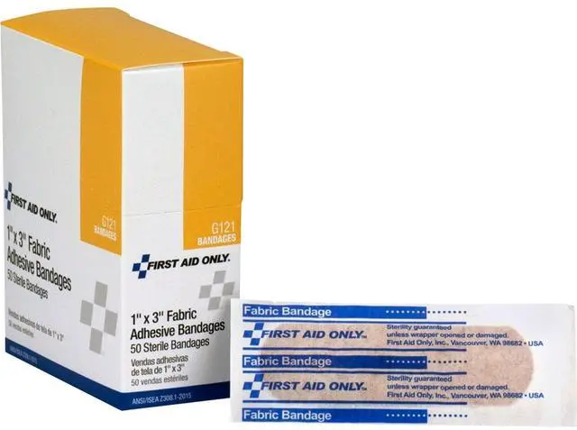 Alt view image 7 of 9 - First Aid Only Fabric Bandages 1" x 3" 50/Box G121