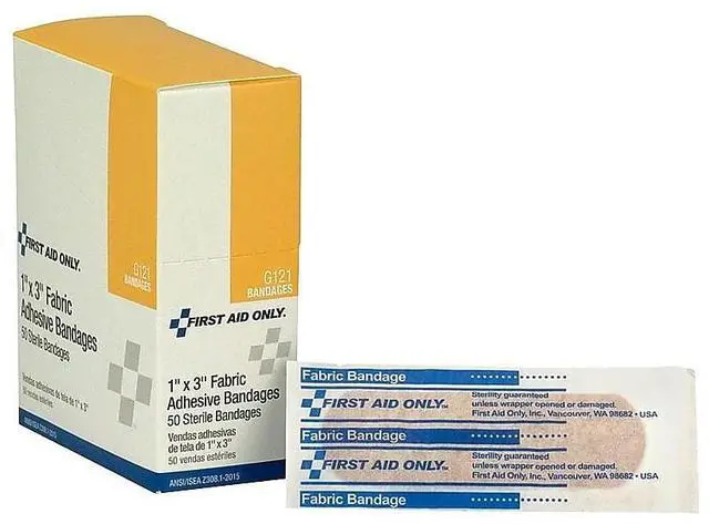 Alt view image 8 of 9 - First Aid Only Fabric Bandages 1" x 3" 50/Box G121
