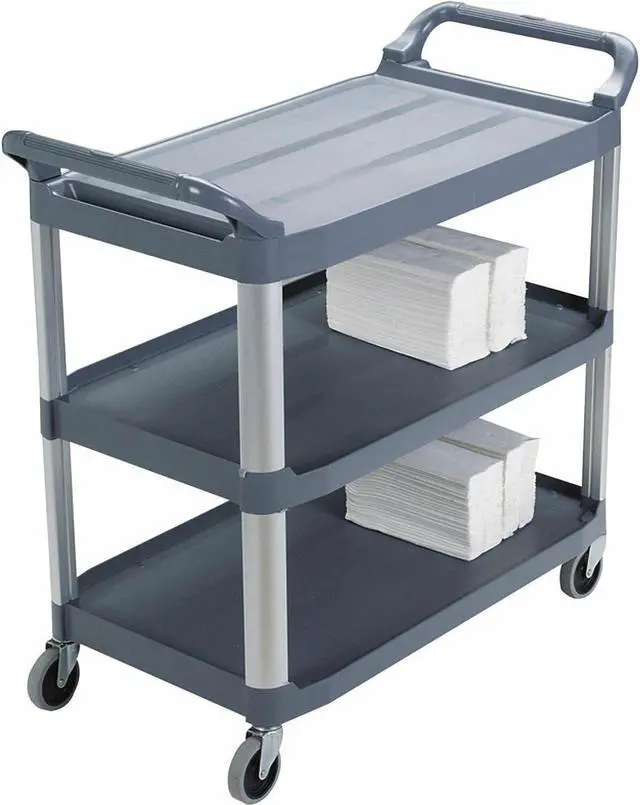 Alt view image 10 of 10 - Mobile Utility Cart 300 lb. Cap 40-3/5"x20"x37-4/5" Gray