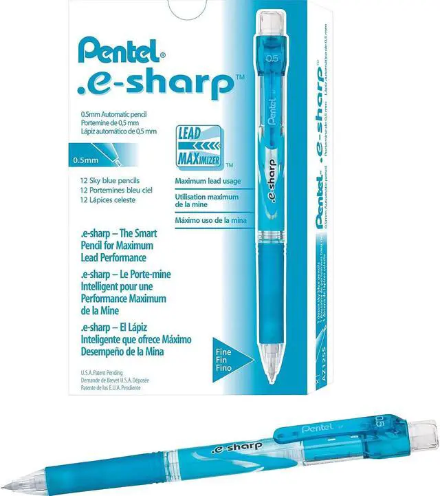 Alt view image 10 of 11 - Pentel .e-Sharp Mechanical Pencil .5 mm Sky Blue Barrel AZ125S