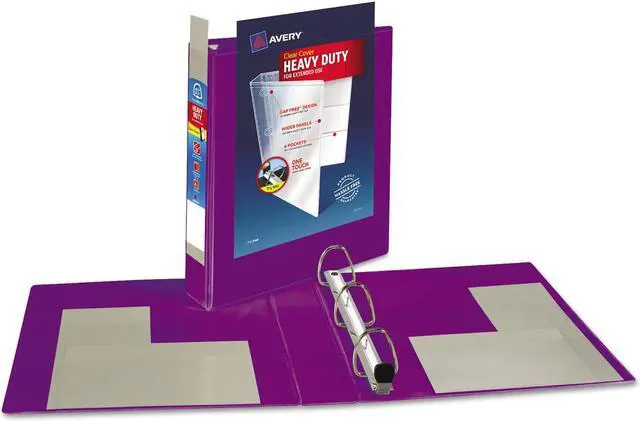 Alt view image 2 of 16 - Avery Heavy-Duty View Binder w/Locking EZD Rings 1 1/2" Cap Purple 79774