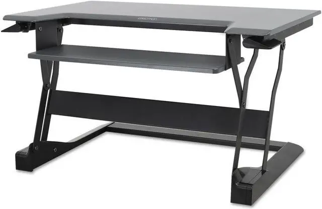 Alt view image 14 of 20 - Ergotron 33-397-085 WorkFit-T, Standing Desk Workstation (Black with Grey Surface)
