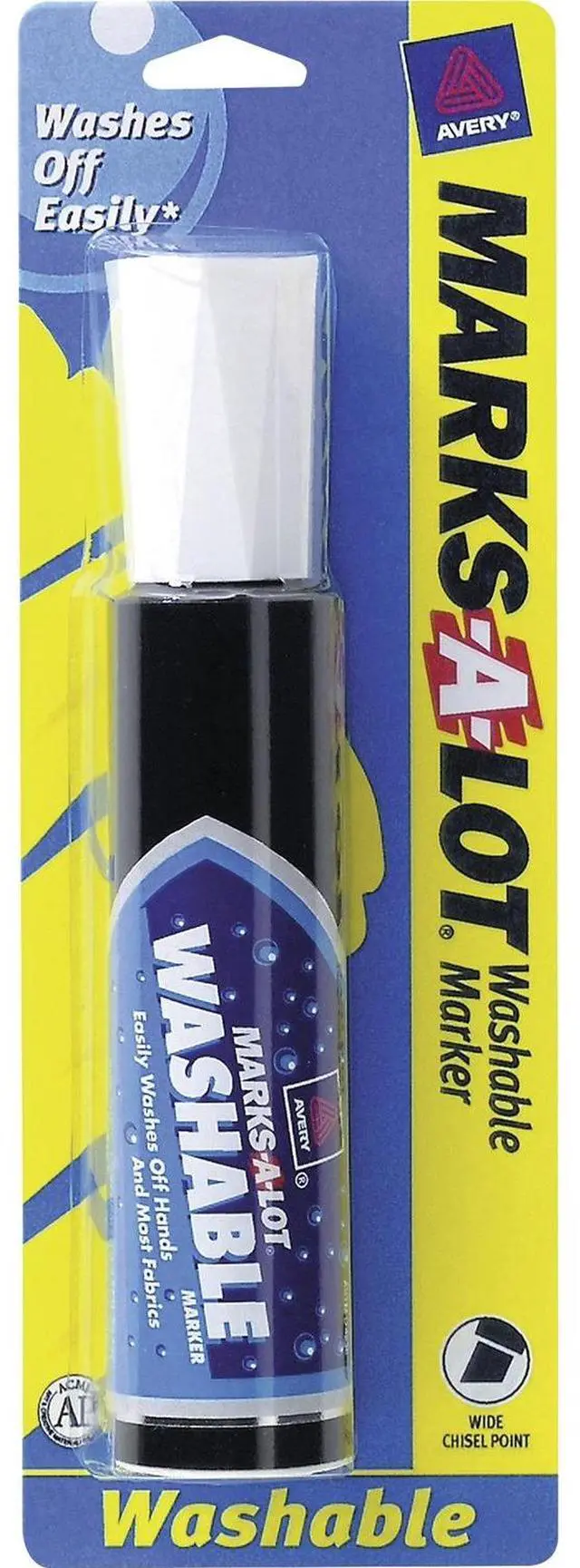 Alt view image 5 of 6 - Avery Jumbo Tip Markers Washable Desk Style Chisel Tip Black 24158