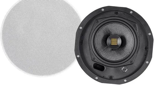Alt view image 11 of 12 - Monoprice Amber 2-Way Carbon Fiber Ceiling Speakers - 6.5 Inch With Magnetic Grille And Ribbon Tweeter (Pair)