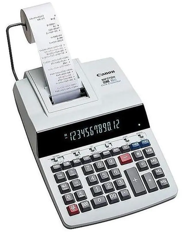 Alt view image 7 of 9 - Canon 12-Digit Calculator w/Printing 8-7/8"x13"x3" Beige MP27DII
