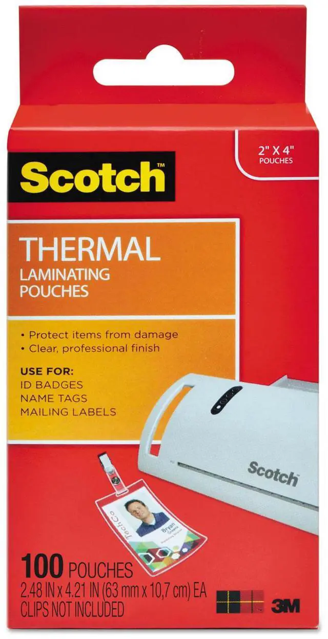 Alt view image 2 of 17 - Laminating Pouches, 5 mil, 2.25" x 4.25", Gloss Clear, 100/Pack