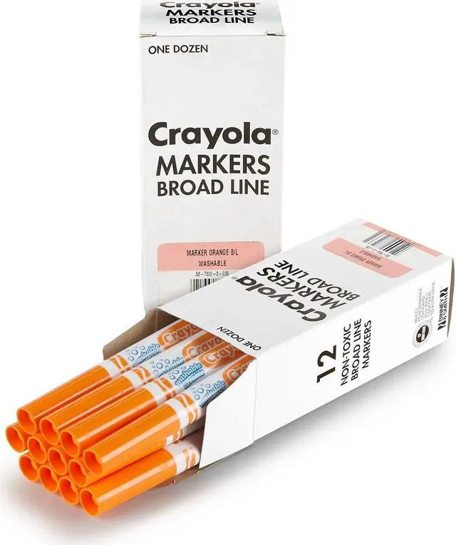 Alt view image 3 of 5 - Crayola Bulk Ultra-Clean Washable Markers, Conical Tip-Orange 58-7800-036