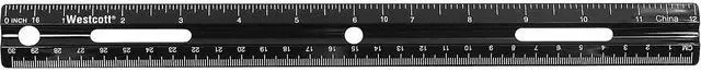 Alt view image 9 of 9 - Acme Plastic Ruler Recycled 12"L Inch/Metric Black 41015