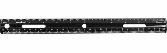 Alt view image 3 of 9 - Acme Plastic Ruler Recycled 12"L Inch/Metric Black 41015