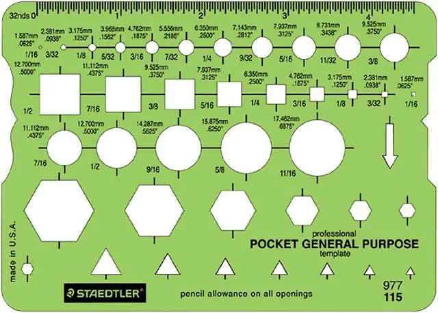 Alt view image 2 of 10 - Staedtler Mars Pocket General Purpose Template 977