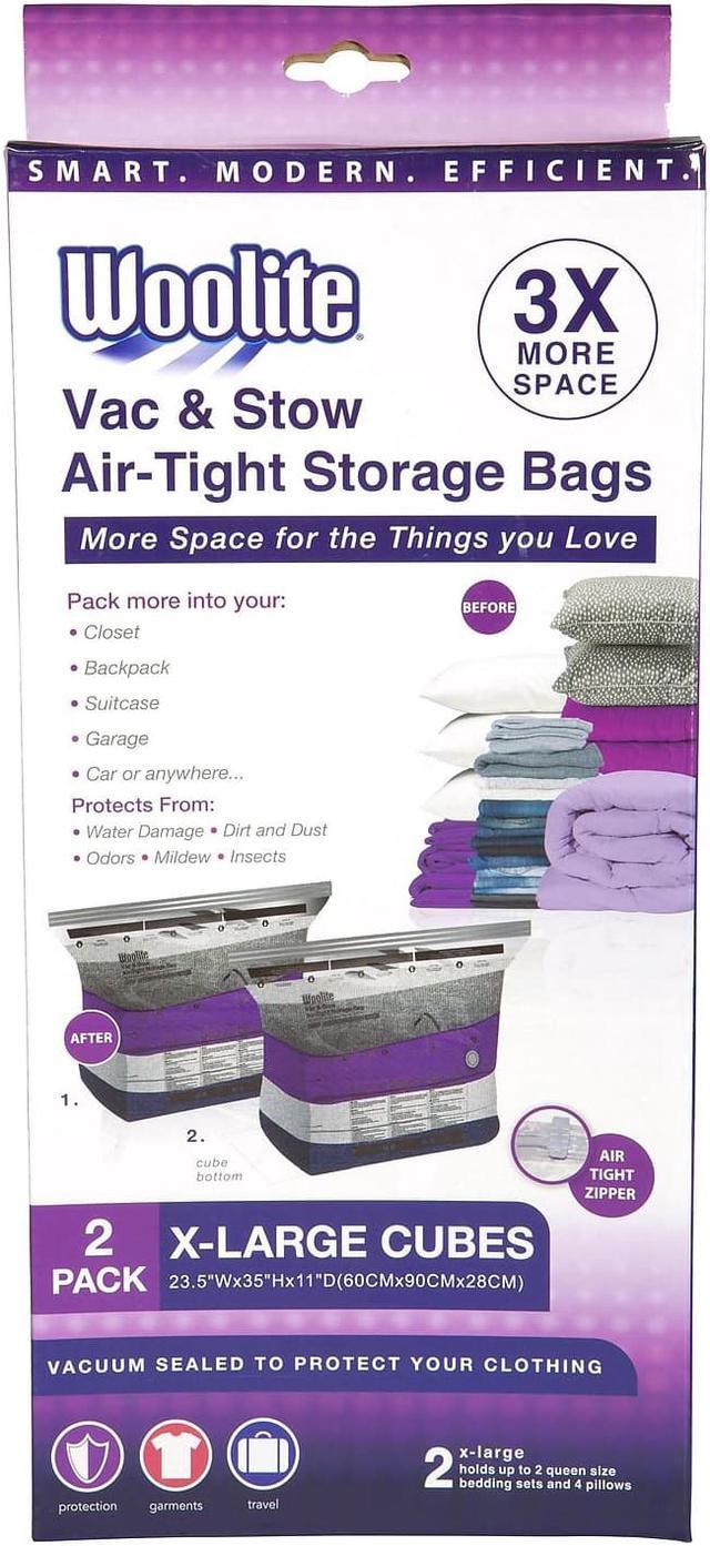 Woolite 2 Piece Air-Tight Jumbo Cube Vacuum Storage Bags W-85565 