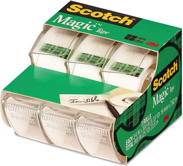 Alt view image 13 of 16 - Scotch Magic Tape in Handheld Dispenser 3/4" x 300" 1" Core Clear 3/Pack 3105