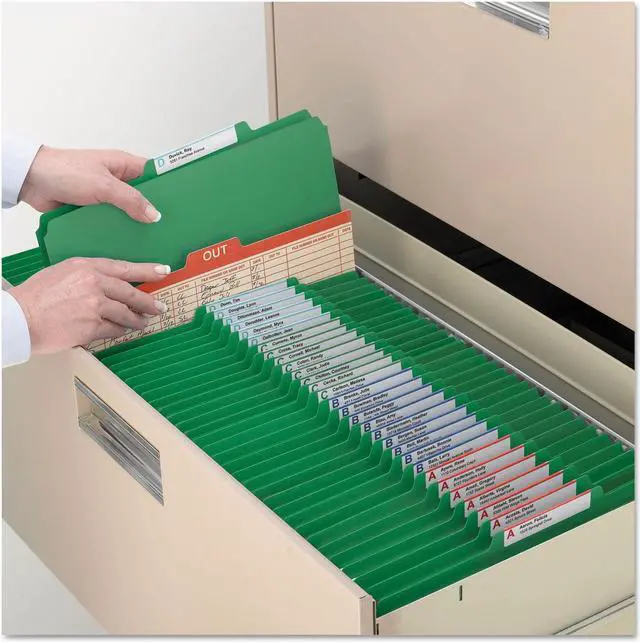 Alt view image 17 of 18 - Smead Pressboard Classification Folder 2" Exp. Two Dividers Letter Green 10/Box 14063