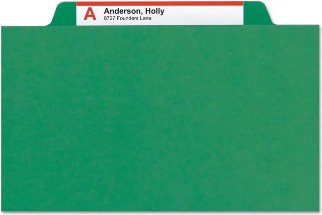 Alt view image 18 of 18 - Smead Pressboard Classification Folder 2" Exp. Two Dividers Letter Green 10/Box 14063