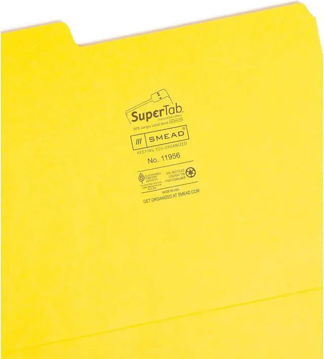 Alt view image 6 of 17 - Smead SuperTab File Folder Oversized 1/3-Cut 11956