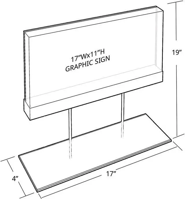Alt view image 2 of 5 - Azar Medium Acrylic Block Sign Holder On Chrome Stand For Counter (104566)