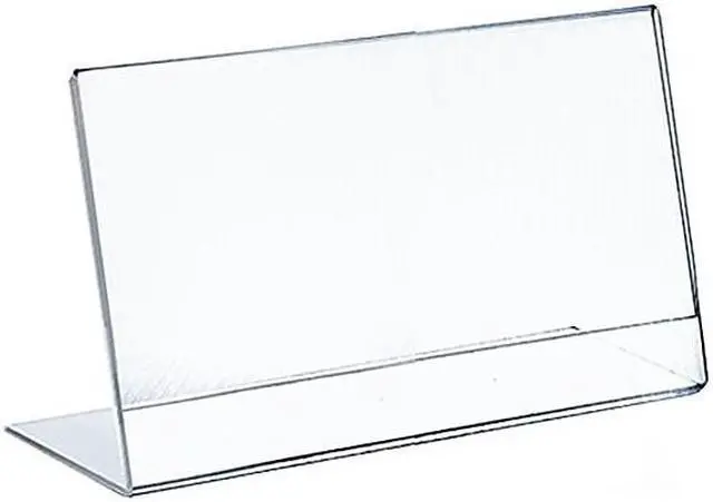 Main image of Azar Displays Horizontal Slanted L Shape Acrylic Sign Holder 10/Pack 112719