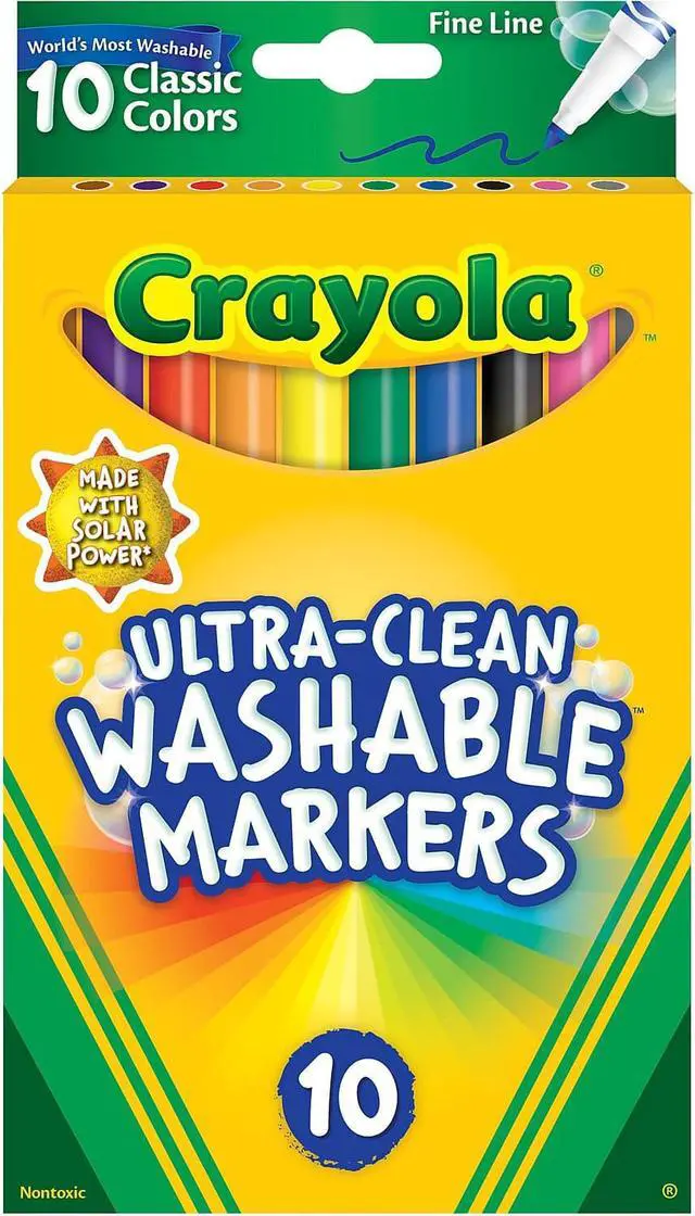 Alt view image 5 of 8 - Crayola 10 Ct Ultra-Clean Fine Line Washable Markers, Color Max