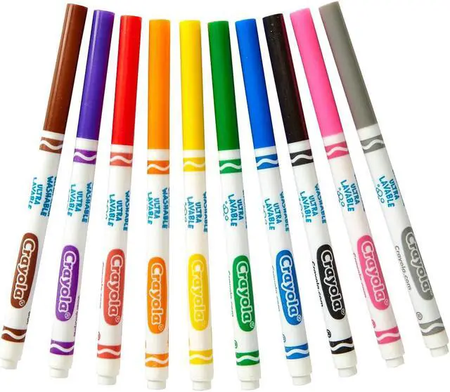 Alt view image 8 of 8 - Crayola 10 Ct Ultra-Clean Fine Line Washable Markers, Color Max