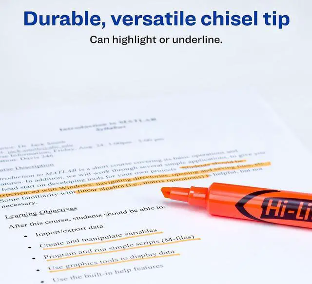 Alt view image 5 of 9 - Avery 24050 Desk Style Highlighter, Chisel Tip, Fluorescent Orange Ink, 12-Pk