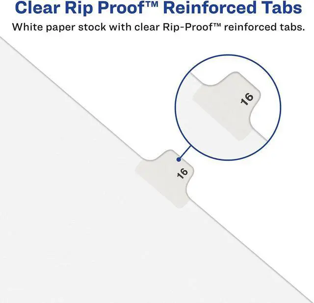 Alt view image 7 of 11 - Avery 01426 Avery-Style Legal Side Tab Dividers, One-Tab, Title Z, Letter, White, 25/Pack