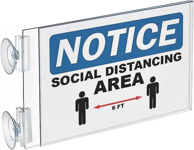 Alt view image 6 of 6 - Azar Two Sided Acrylic Sign Holder with Suction Cup Grippers (106686)