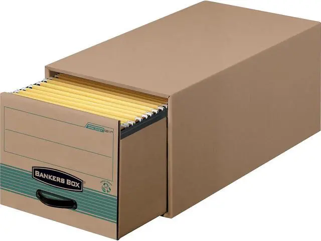 Alt view image 6 of 9 - Fellowes 1231101 Super Stor/Drawer Steel Plus Storage Box, Letter, Kraft/Green, 6/Carton