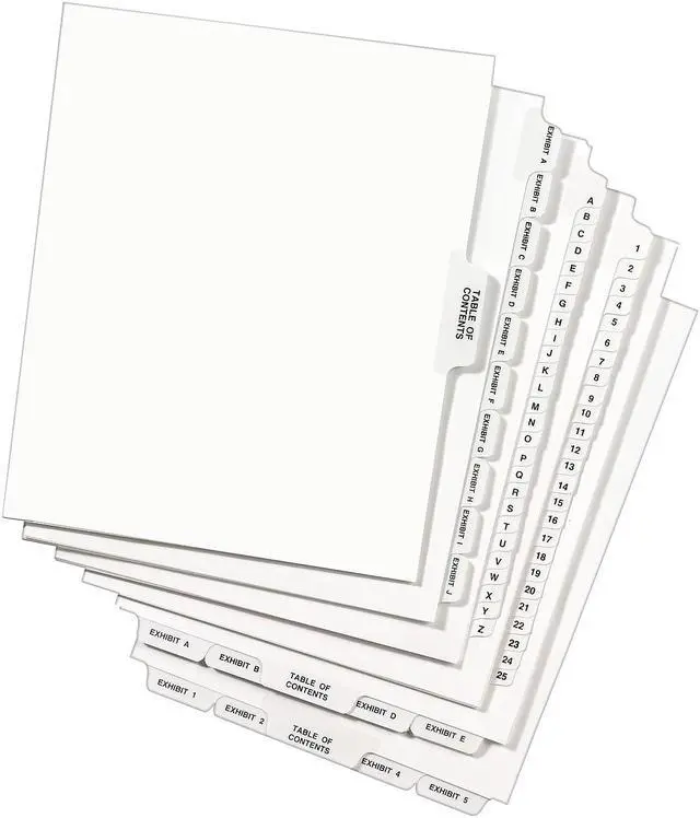 Alt view image 11 of 11 - Avery 01426 Avery-Style Legal Side Tab Dividers, One-Tab, Title Z, Letter, White, 25/Pack