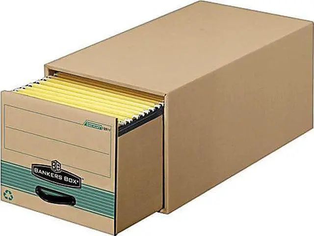 Alt view image 9 of 9 - Fellowes 1231101 Super Stor/Drawer Steel Plus Storage Box, Letter, Kraft/Green, 6/Carton