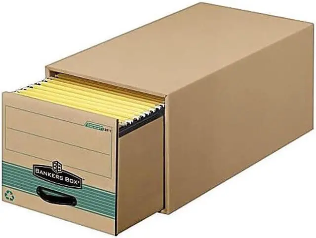 Alt view image 8 of 9 - Fellowes 1231101 Super Stor/Drawer Steel Plus Storage Box, Letter, Kraft/Green, 6/Carton