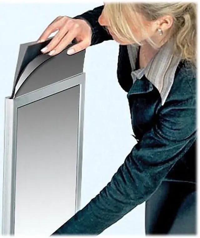 Alt view image 2 of 5 - Azar Sign Holder 8.5" x 11" Silver Metal (300283)