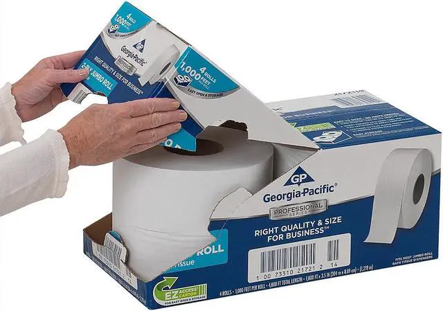 Alt view image 11 of 11 - White Jumbo Bathroom Tissue 2-Ply 3 1/2 x 1000 ft 9"Dia 4/Carton