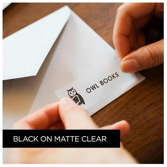 Alt view image 5 of 14 - Brother TZeM51 Black Print on Premium Matte Clear Laminated Tape for P-touch Label Maker, 24.00 mm (0.94”) wide x 8.00 m (26.20 ft.) long