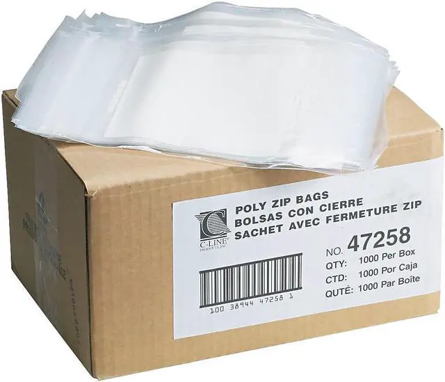 Alt view image 11 of 13 - C-Line Write-On Poly Bags 2 mil 5" x 8" Clear 1000/Carton 47258