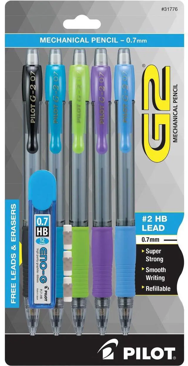 Alt view image 3 of 6 - Pilot Pencil,Mech,.7mm,5/St,Ast 31776