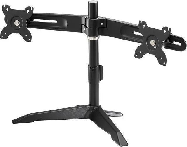 Alt view image 4 of 4 - Amer Mounts Stand Based Dual Monitor Mount For Two 15"-24" Lcd/Led Flat Panel Screens