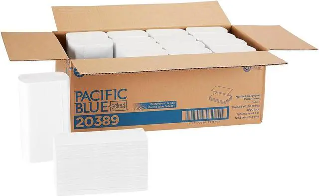 Alt view image 12 of 15 - Georgia Pacific 20389 Paper Towel, Multi-Fold Hand Towel, 9 1/4 x 9 1/2, White, 250/Pack, 16/Carton