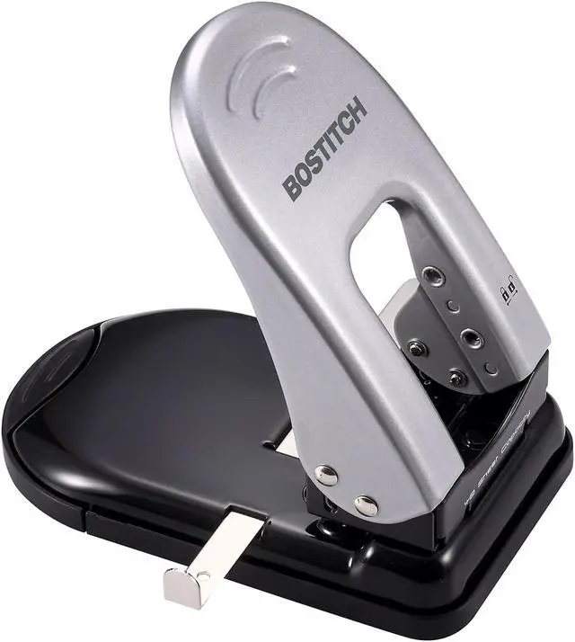 Alt view image 9 of 11 - Indulge Two-Hole Punch, 40-Sheet Capacity, Black/silver