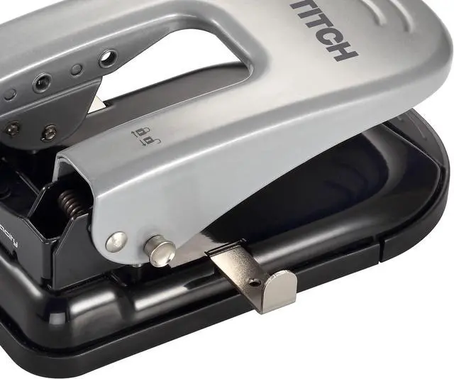 Alt view image 11 of 11 - Indulge Two-Hole Punch, 40-Sheet Capacity, Black/silver